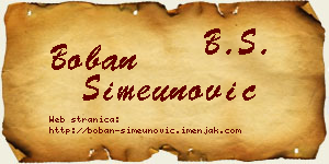 Boban Simeunović vizit kartica